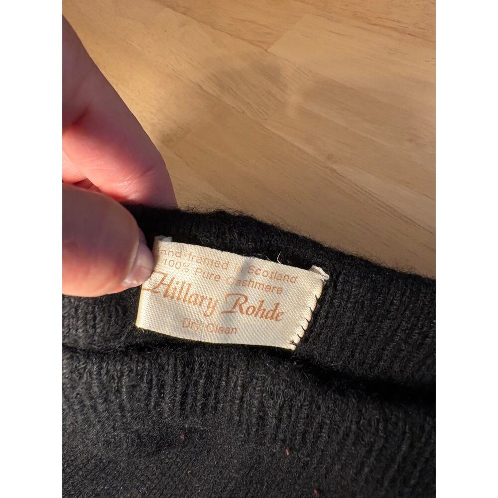 Hillary Rohde Black Cashmere Knit Leggings Cuffed Ankle Vintage Minimalist - Picture 3 of 9